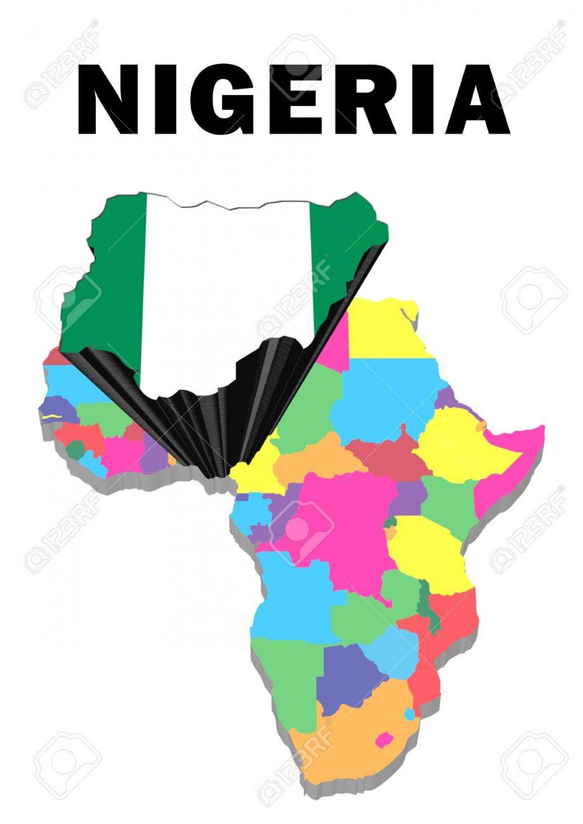 карта на Африка, с нигерией подчерта