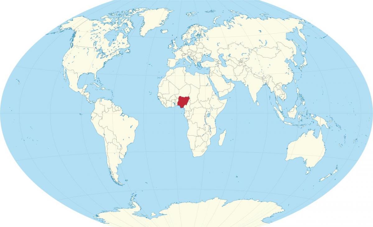 карта на света, показваща Нигерия