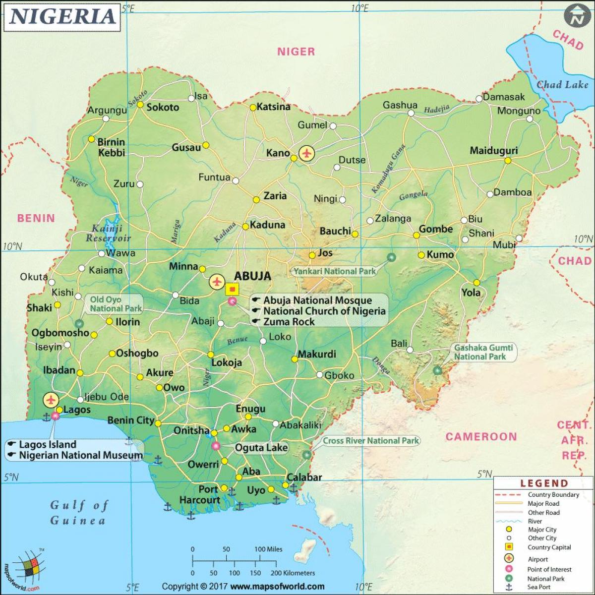 снимки на картата на нигерия