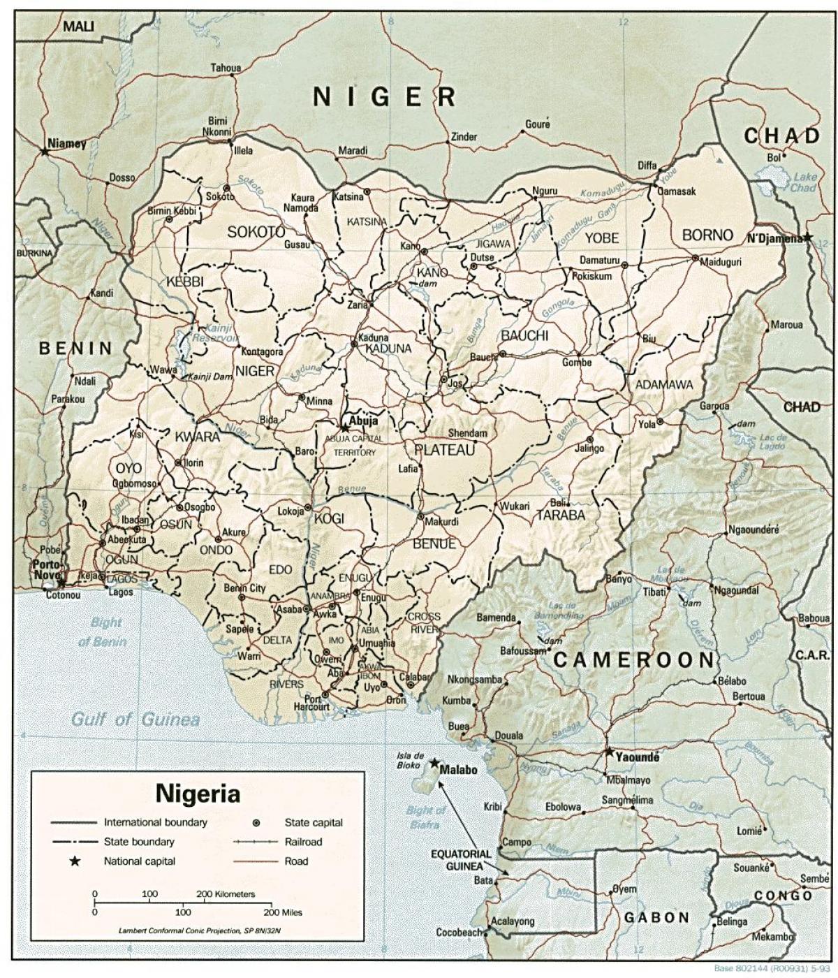 карта на схема Нигерия 