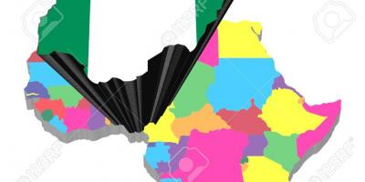 Карта на Африка, с нигерией подчерта