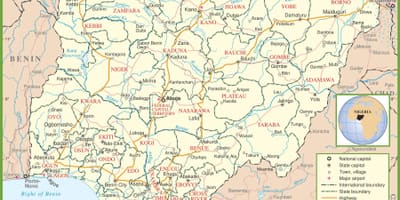 Пълна карта на Нигерия