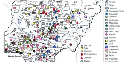 Минерална картата на Нигерия