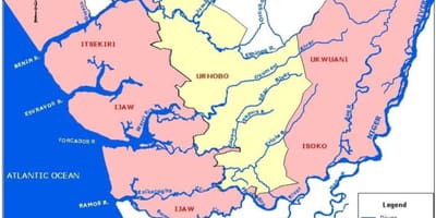Карта на Нигерия с посочване на основните реки
