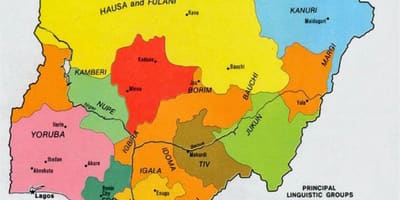 Карта нигерийски племена