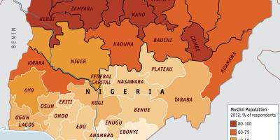 Карта на Нигерия религия
